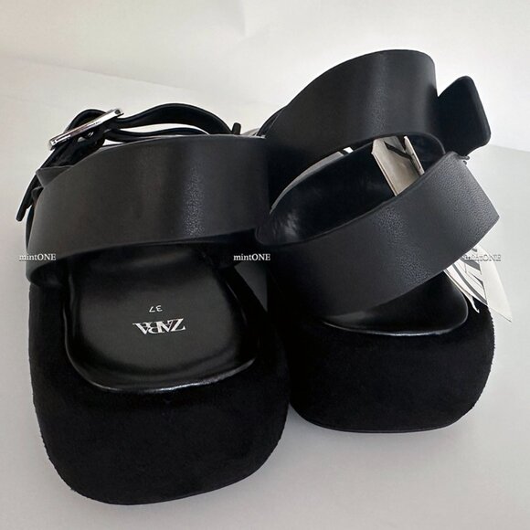 NEW ZARA buckled strap flatform sandal 1604 size 6.5 - Picture 4 of 6
